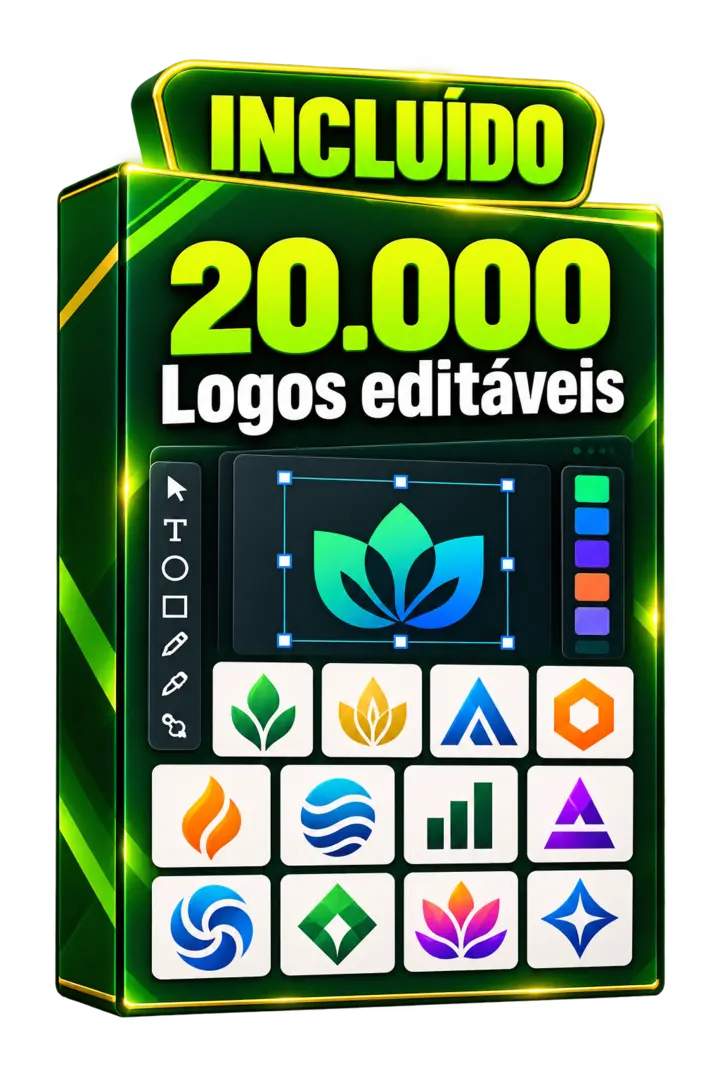 Bônus incluído: 20.000 logos editáveis