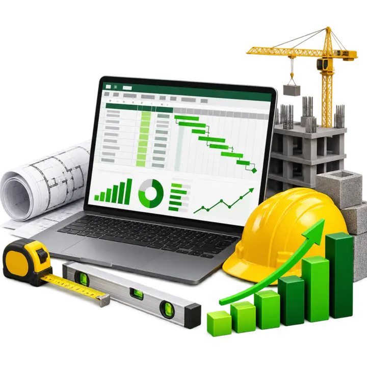 Planilhas para projetos e obras com cronograma, orçamento, materiais e progresso